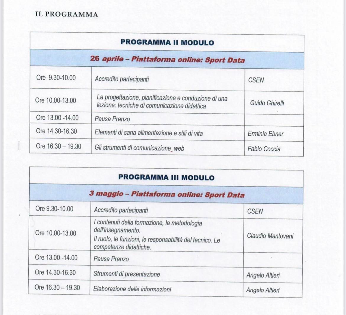 Programma evento